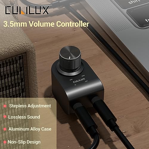 Cubilux 3.5mm Stereo Volume Controller, Headphones Volume Attenuator with Full Aluminum Alloy Case for Interference Isolation, 1/8-Inch Volume Inline Volume Control - Image 3