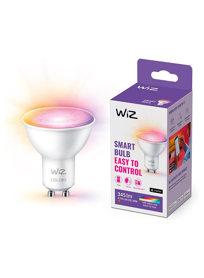 Wiz Smart LED Bulb, Wi-Fi And Bluetooth Connected,50W Colour and White Light, RGB, Works With Alexa And Google Assistant And App-[GU10 Spot] - Image 1