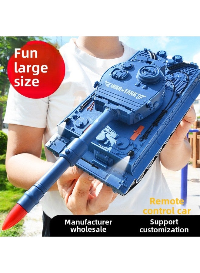 Loquat Hot Sale Remote Control Car Children's Toy Sound And Light Remote Control Tank Charging Launch Simulation Tank Wholesale-Color:German Tiger Army Blue - Image 2