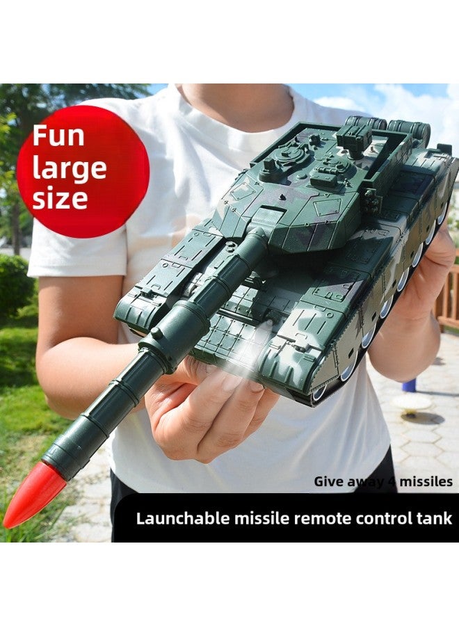 Loquat Hot Sale Remote Control Car Children's Toy Sound And Light Remote Control Tank Charging Launch Simulation Tank Wholesale-Color:German Tiger Army Blue - Image 3