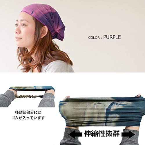 Charm Casualbox Womens Headband Bandana Tie Dye Hair Band Boho Hand Dyed Head Band Dark Blue - Image 4