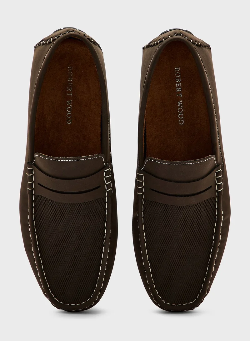 Robert Wood Saddle Detail Loafers
