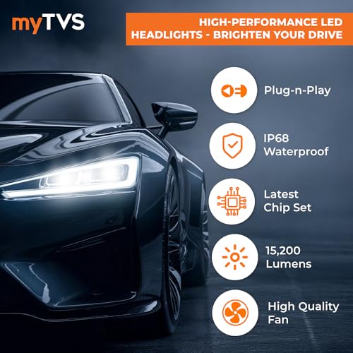 myTVS LED Car Headlight Bulbs |152W Super Bright 6000K Cool White LED Conversion Kit | High Power Waterproof Headlamps 15200 Lumens| Plug & Play, Long-Lasting, Universal Fit, 2-Year Warranty LED8-HB3 - Image 2