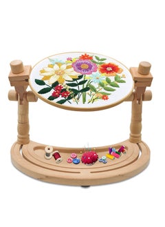 SYOSI Embroidery Stand, Adjustable Rotated Cross Stitch Stand Lap, Embroidery Hoop Holder, Hands-Free Embroidery Hoop Stand for Hand Work and Needlepoint Craft  - Image 1