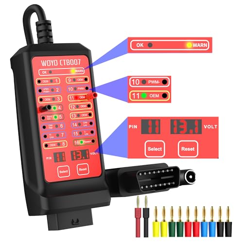 WOYO صندوق اختبار OBD2، WOYO CTB007 صندوق اختبار CAN 12V/24V مع كابل تمديد OBD بطول 27 بوصة، فولتية رقمية OBD 16 دبوس، أداة تشخيص OBD2 للسيارات كاشف بروتوكول الاتصال OBDII - Image 1