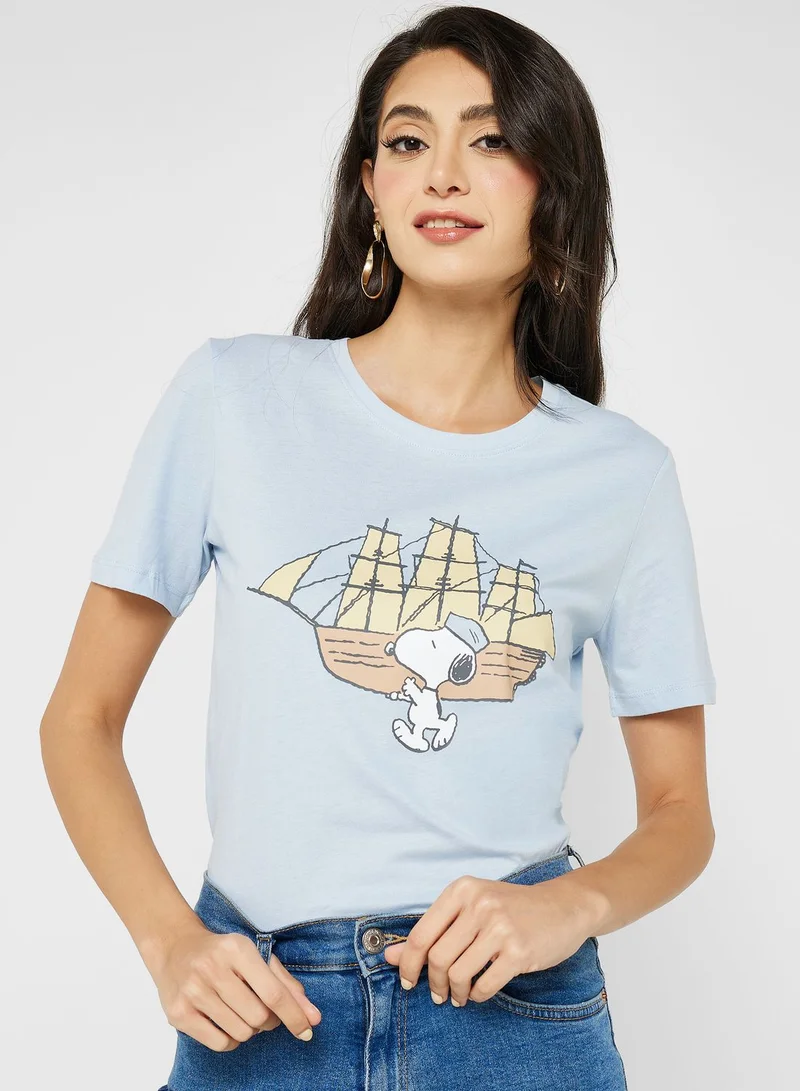 Jacqueline de Yong Crew Neck Graphic T-Shirt