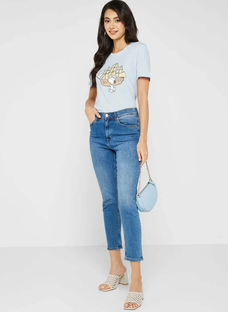Jacqueline de Yong Crew Neck Graphic T-Shirt