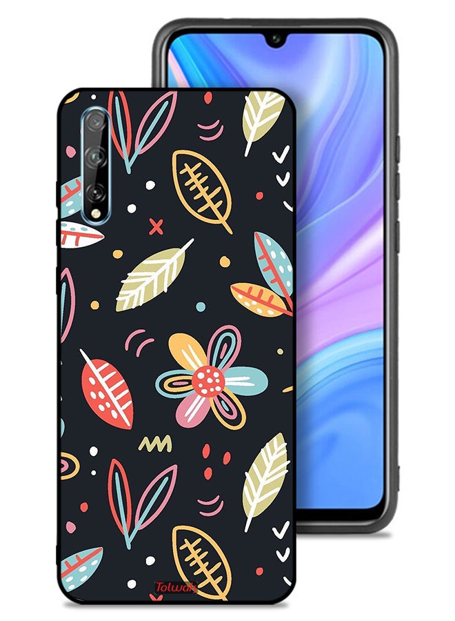 Tolwak Huawei P Smart S Protective Case Cover Flowers And Leaves Abstract Art - Image 1