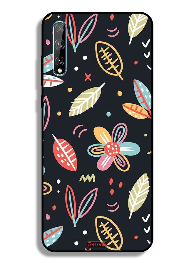 Tolwak Huawei P Smart S Protective Case Cover Flowers And Leaves Abstract Art - Image 2