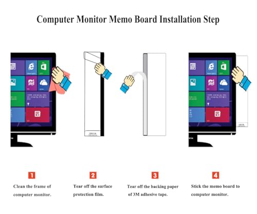 LRZCGB Acrylic Monitor Sticky Note Holder Transparent Message Board Reminder for Computer Screen (Right) - Image 4