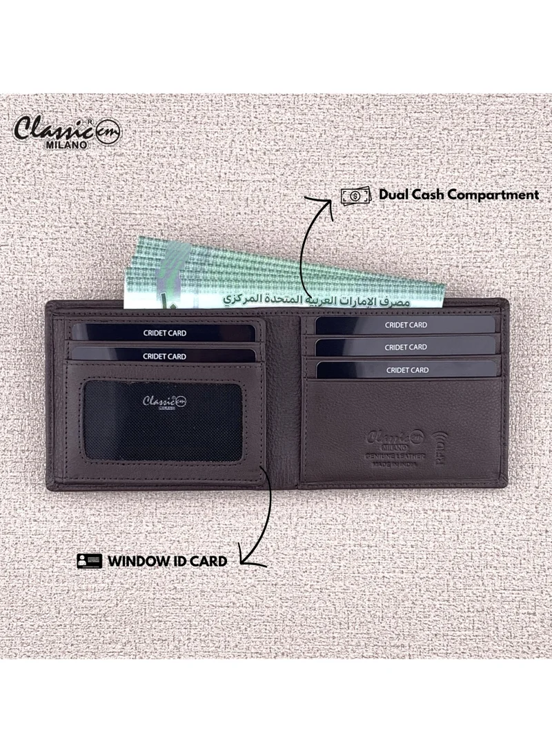 Classic Milano Classic Milano Genuine Leather Wallet for Men – Slim Bifold Men’s Wallet with RFID Blocking, Multiple Card Slots – Stylish Mens Purse Wallets Gift for Husband, Father
