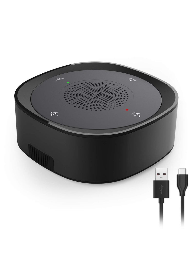 Conference Speaker and Microphone, USB Speakerphone Microphone, with 360º Voice Pickup, Touch-Sensor Buttons for Mute/unmute, Streaming, Call Speaker Skype, Webinar, Interview - Image 1