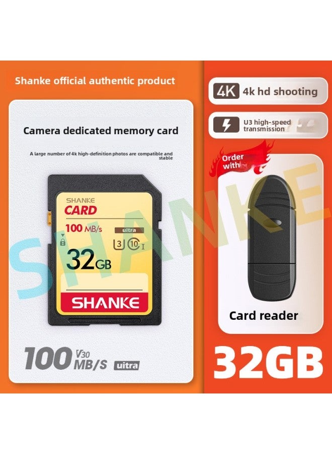 Camera Memory SD Card 32G Canon Nikon Fuji For Sony Panasonic Komery Dedicated High-speed U3 Memory-Color:High-speed Sd Card For Camera 【32g】 + Free Sd Card Reader-Capacity:Official Standard