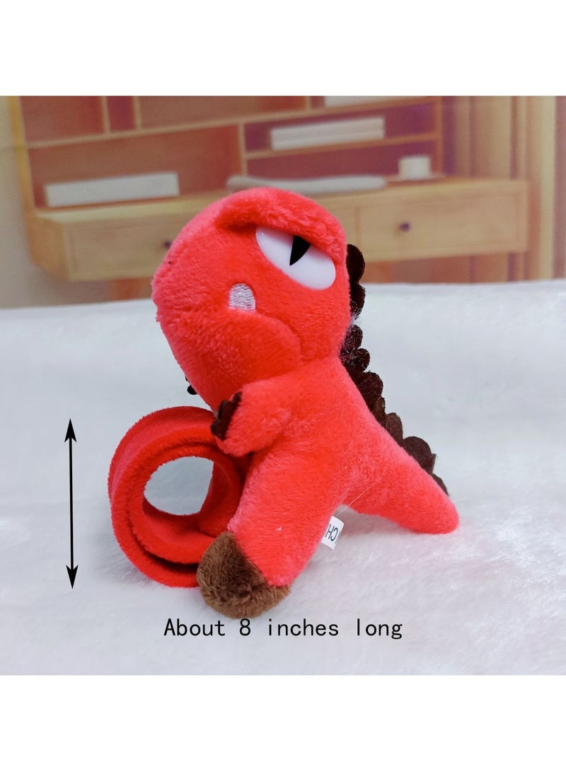 8 Inch Watermelon Red Bracelet Plush Animal Creative Little Monster Dinosaur Bracelet Cartoon Plush Tyrannosaurus Rex Children'S Toy