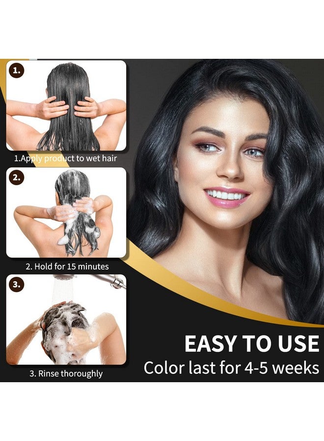 COSMTEK Black Hair Dye Shampoo Permanent For Men&Womenhair Color Shampoo For Gray Hair Coverage And Beard3In1 Shampoo For Color Treated Hairlasts 30 Days500Mlammoniafreenatural Herbal - Image 5