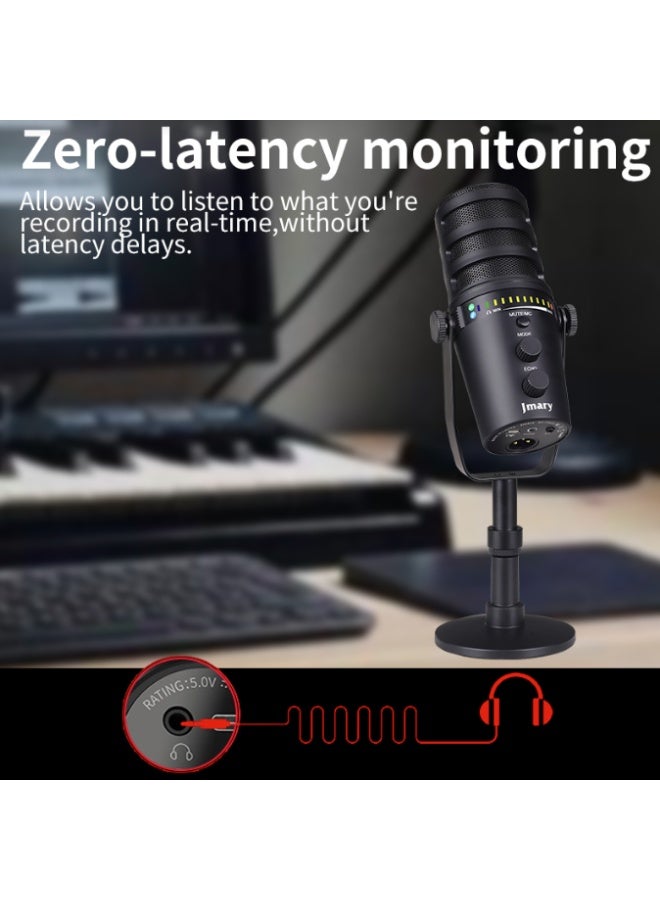 Jmary MC-PW12 USB & XLR Desktop Microphone Cardioid 360° Rotating - Image 5