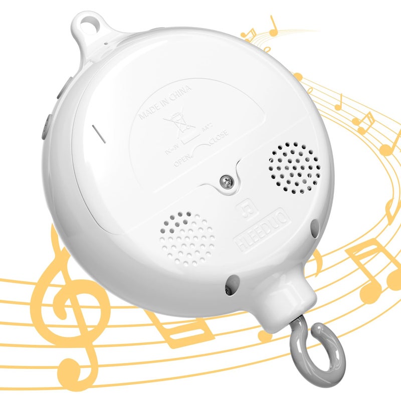 FEISIKE Crib Mobile Motor Baby Music Box Spinner with 3 ModesSpin Only Music Only Spin Music 0100 Volume Control35 LullabiesPortable Sound MachineAutoOff 30 Minutes Battery Operated