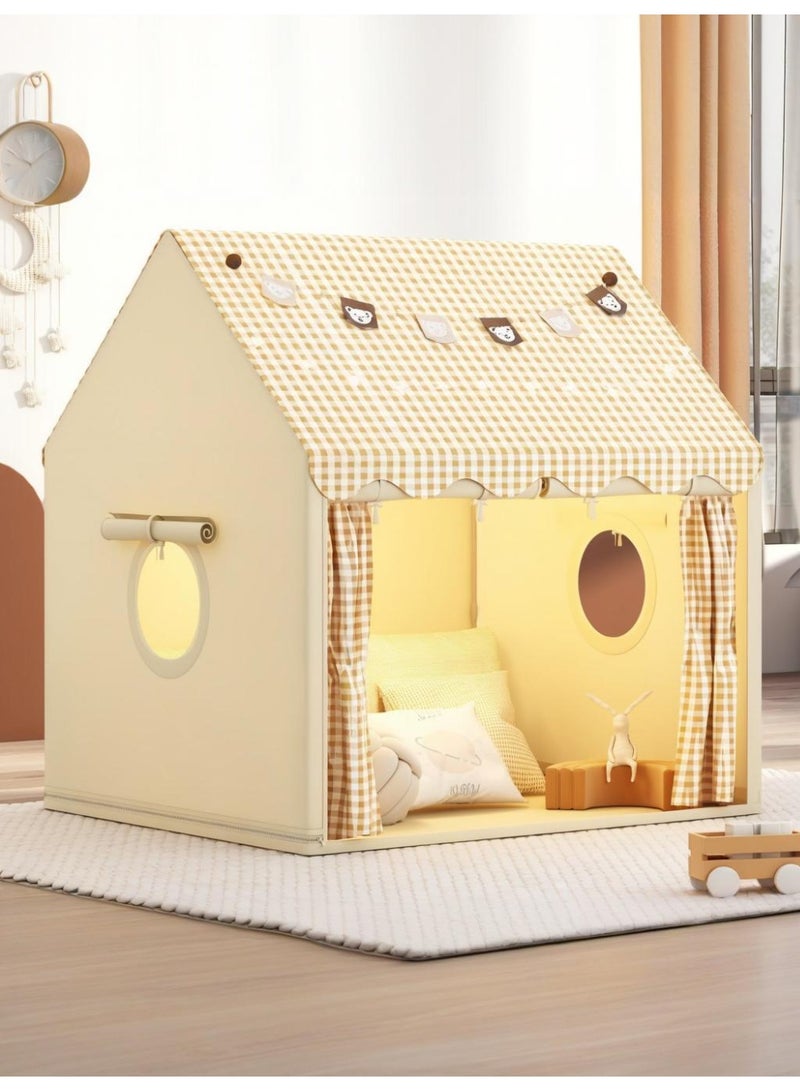 WALALLA Large Kids Tent House Indoor Outdoor,Toddler Play Tent With Light and Bear Flag,Play house for Baby Princess Castle Tent, Kids Indoor Room Toys for Girls and Boys - Image 1