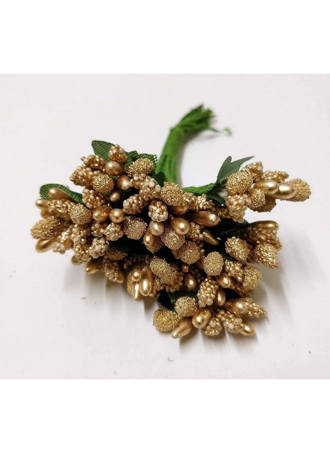 E Shopping E Shopping® Multicoloured Artificial Pollen Flowers for Tiara Making and Jewelry Making Pack of 144 Pollen (12 Bunch of 12 Pollen Each), Total 12 Different Colors  - Image 2