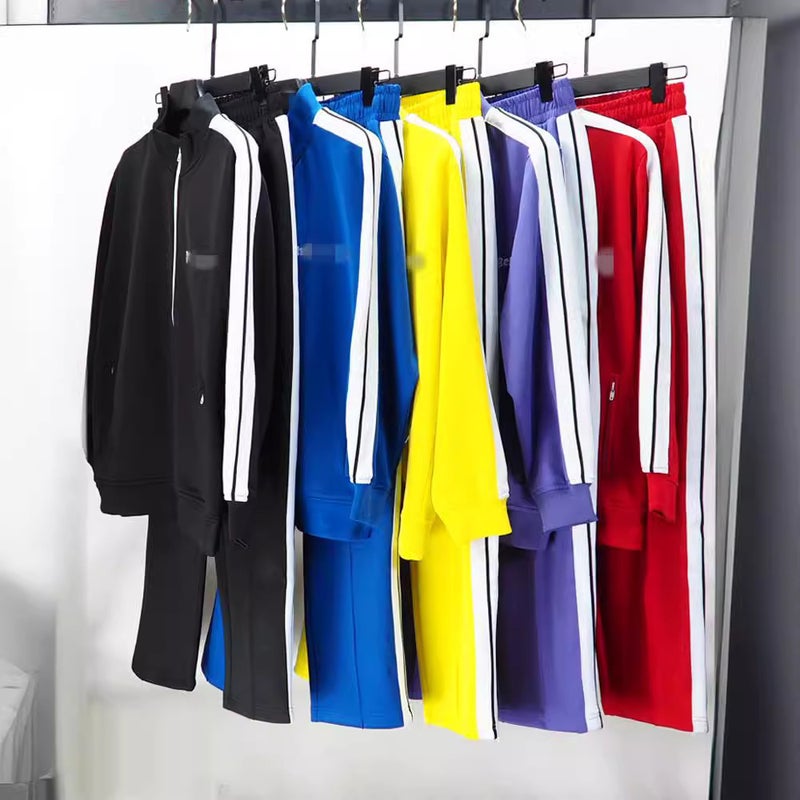 Angel Rainbow Side Weaving Strip Classic Retro Loose Solid Color Sportswear Fashionable School Uniform Top Jacket Suit Pants - Image 2