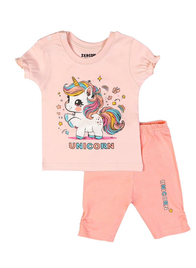 Zercon Summer Pajama Set for Newborn Baby Girls - Summer Set for Newborn Girls - Image 1
