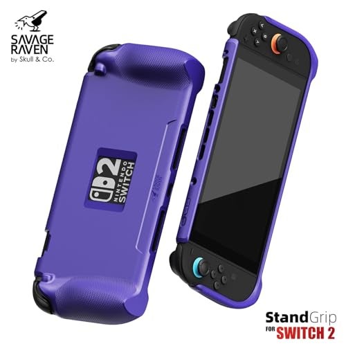 Savage Raven by Skull Co StandGrip for Nintendo Switch 2 A Soft Protective Case with Textured Grips Full Protection and Stand ShockAbsorption NonSlip and AntiScratch Cover Galactic Purple - Image 3