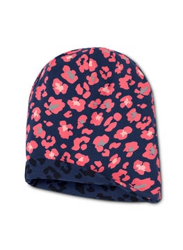 Tchibo Kids Girls Reversible Printed Hat, Navy and Pink  - Image 3