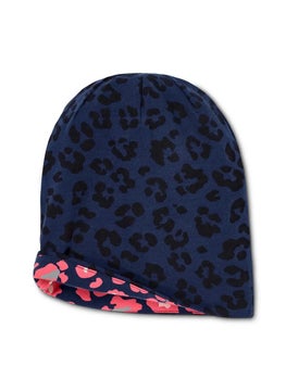 Tchibo Kids Girls Reversible Printed Hat, Navy and Pink  - Image 4