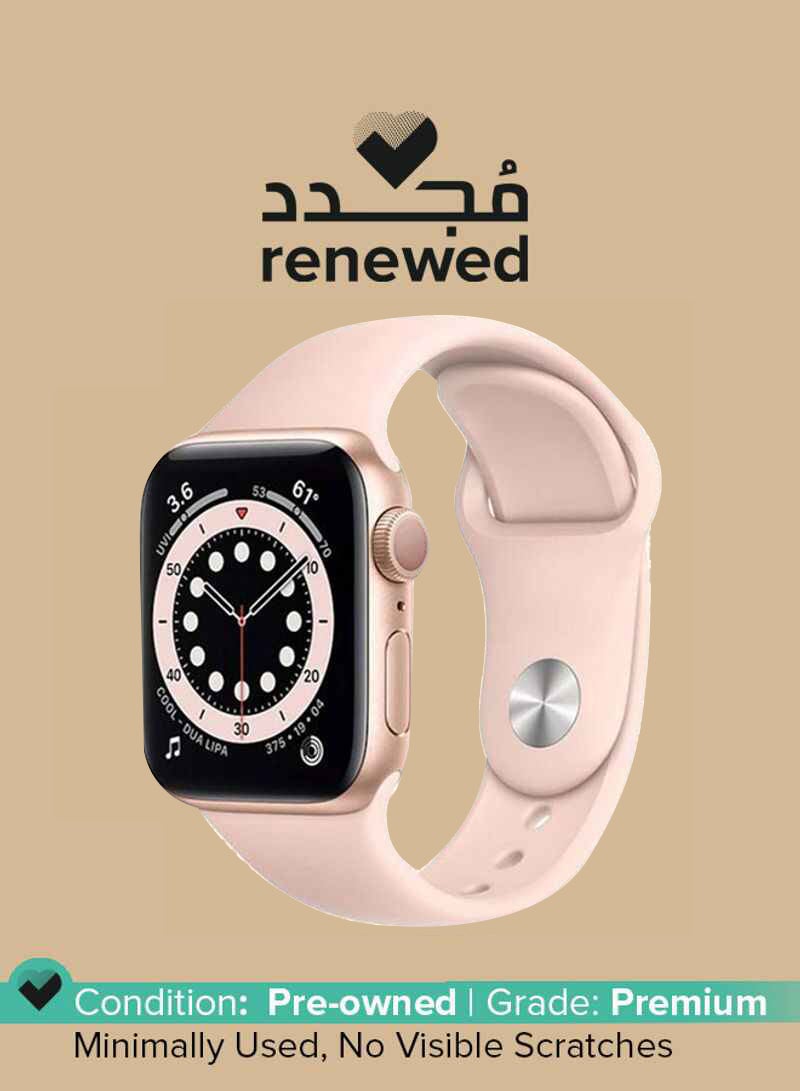 Apple Renewed - Watch Series 6-44 mm GPS Gold Aluminium Case with Sport Band Pink Sand - Image 1