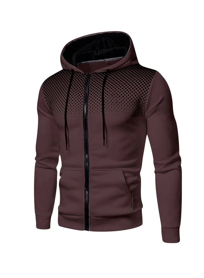 KUYING New Wave Point Loose Zipper Hooded Sports Hoodie  - Image 1
