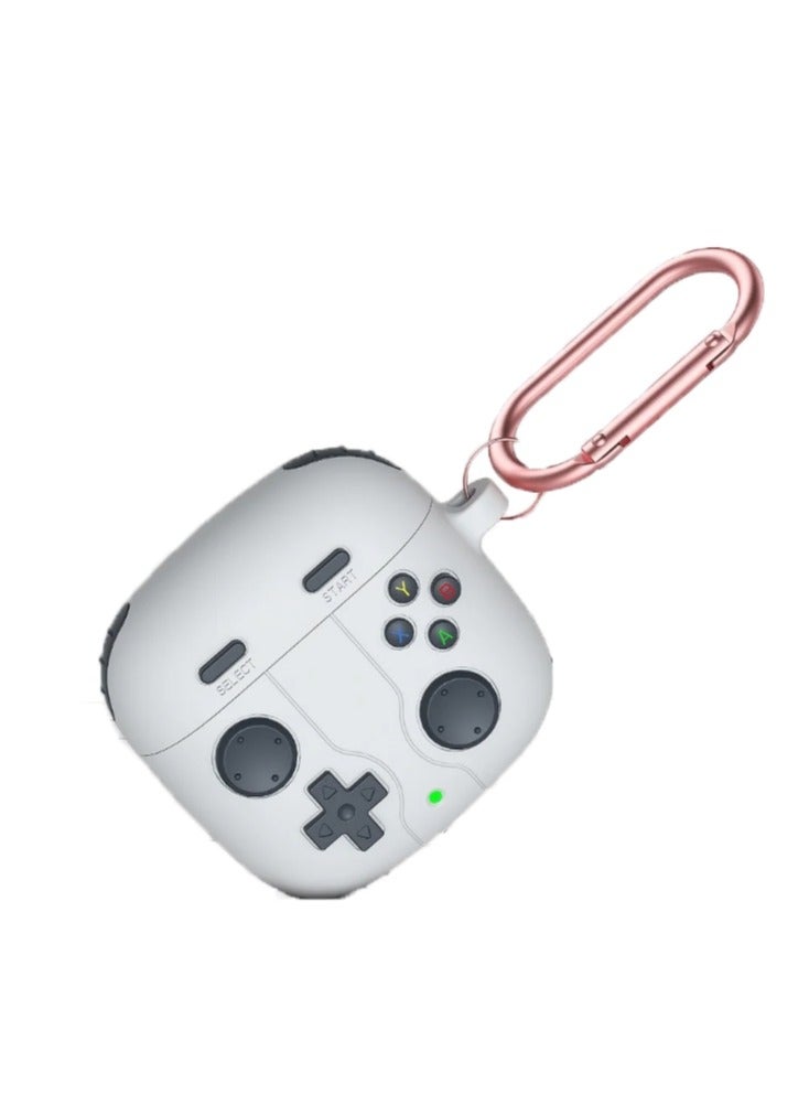 3D cartoon game console design case, compatible with Huawei Freebuds SE2 case, suitable for both men and women, comprehensive protection against falls, soft washable material. Hook and clasp -Grey - Image 1