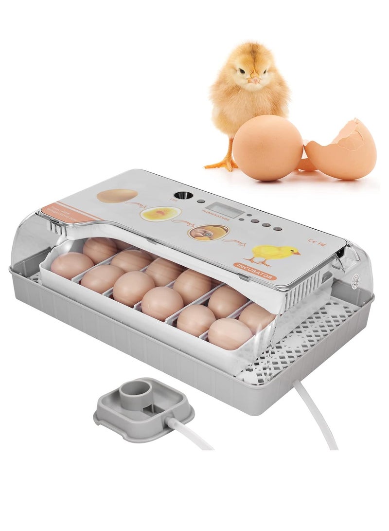 Generic Digital Egg Incubator 20 Eggs Poultry Hatcher with Auto Egg Turning Temperature Control LED Light Temperature Humidity Alarm Incubator for Chicken Ducks Bds Eggs  - Image 1