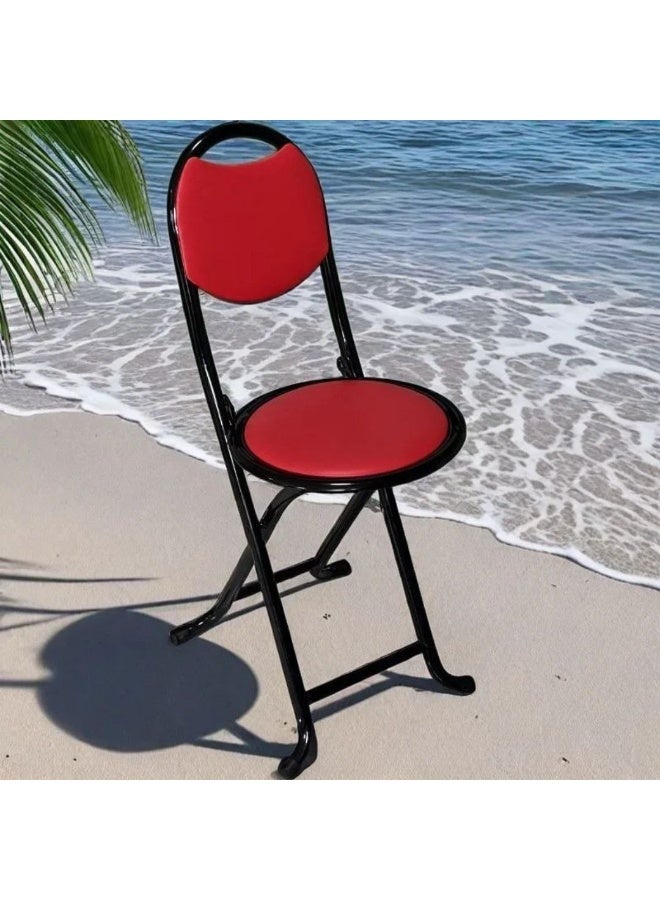 Easy-to-store folding metal chair