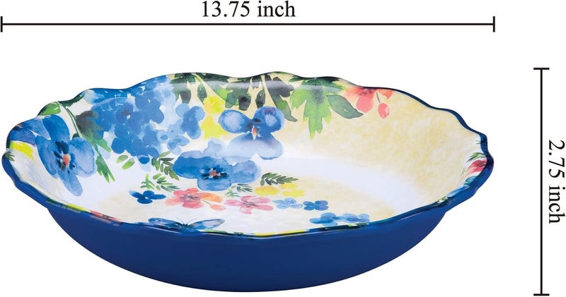 UPware Butterfly Floral 1375 Inch Melamine Serving Bowl - Image 2