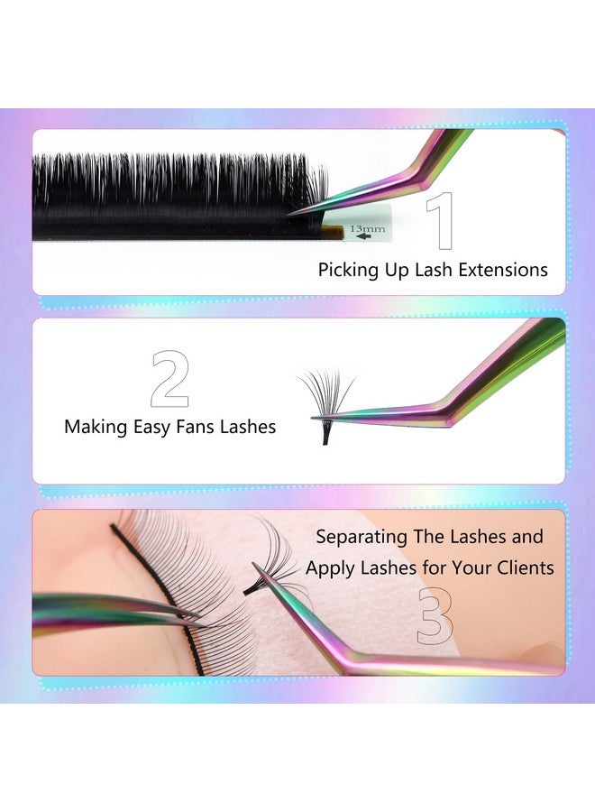 EMEDA 2pcs Eyelash Tweezers, Straight and Curved Tip Volume Tweezers Eyelash Extensions, Tweezers for Lash Extensions, Stainless Steel Lash Tweezers for Lash Artist and Beginners - Image 5