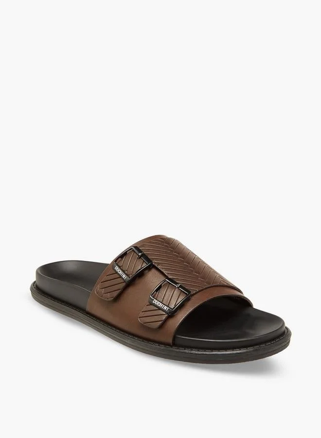 DUCHINI Men Buckle Accent Comfort Sandals
