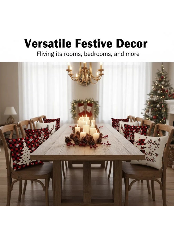 Y&D 4-Piece Christmas Pillow Case Cover Cushion For Home Decor 45x45cm - Image 4