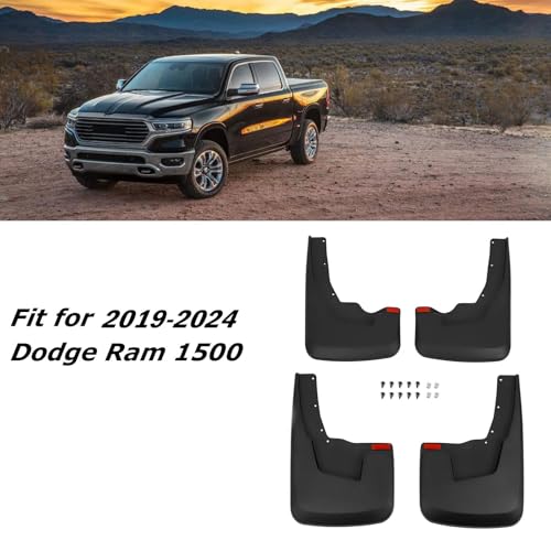 RMOURTEKK Mud Flaps Compatible with Dodge Ram 2019-2023 2024 Ram 1500 (New Body Style) with OEM Fender Flares Custom Front and Rear Mud Guard Set (4pcs-Set) (NOT TRX Model) - Image 3