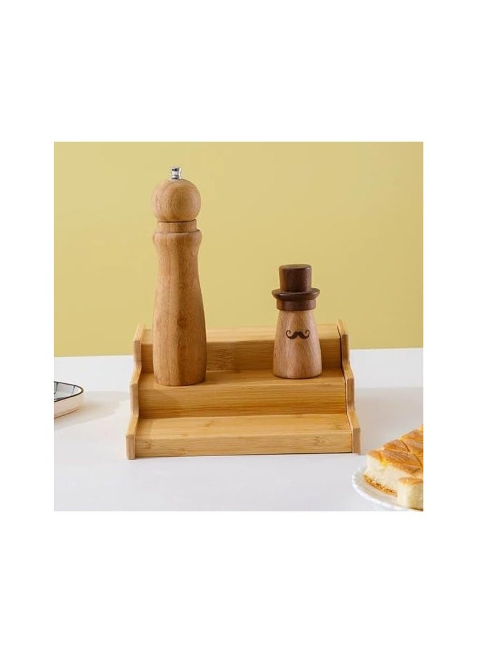 Spaceshoop 3 Tier Bamboo Spice Rack Storage Shelf for Countertop  - Image 3