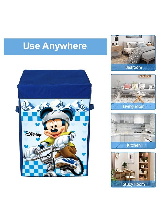 كوبير إندستريز سلة غسيل قابلة للطي بطبعة ميكي ديزني من كوبر إندستريز | سلة تخزين الملابس بمقبض وغطاء، 60 لترًا (أزرق) - Image 5