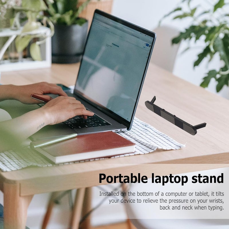 Foldable Laptop Stand Portable Notebook Holder Adjustable Laptop Riser for Desk Home Office Black - Image 5