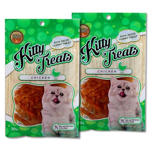 Rena BTkviseQat Rena Cataholic Neko Chicken Jerky Sliced Dry Cat Treat for All Life Stages (30 G) Pack of 2 - Image 1