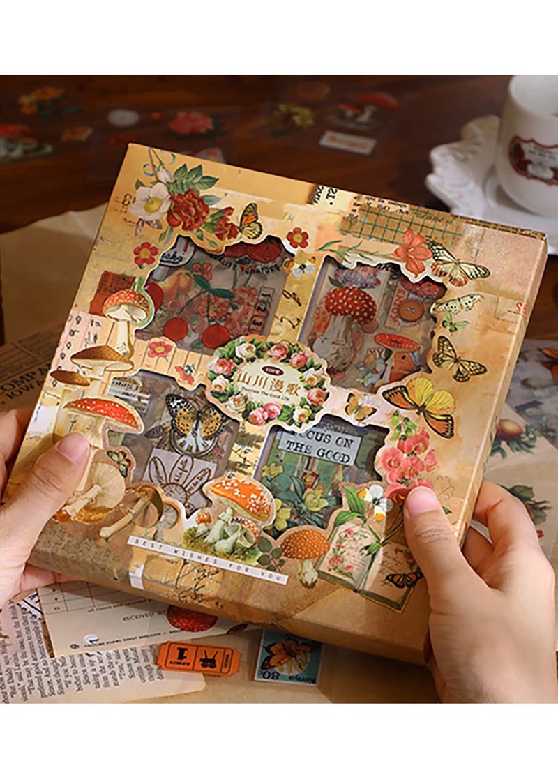 KASTWAVE Scrapbook Vintage Plants Flower Sticker Set, for Laptop Scrapbooking Journal Planner Card Making Dairy Decoration - Image 5