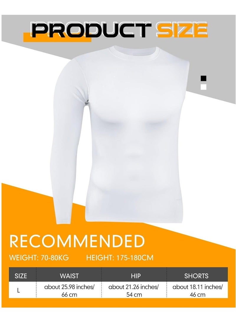 Captaintech 2 Pcs Compression Shirts for Men Long Sleeve, Quick Dry Mens Single Sleeve Compression Shirts, 1/2 Single Arm Athletic Base Layer Undershirt Gear - Image 3