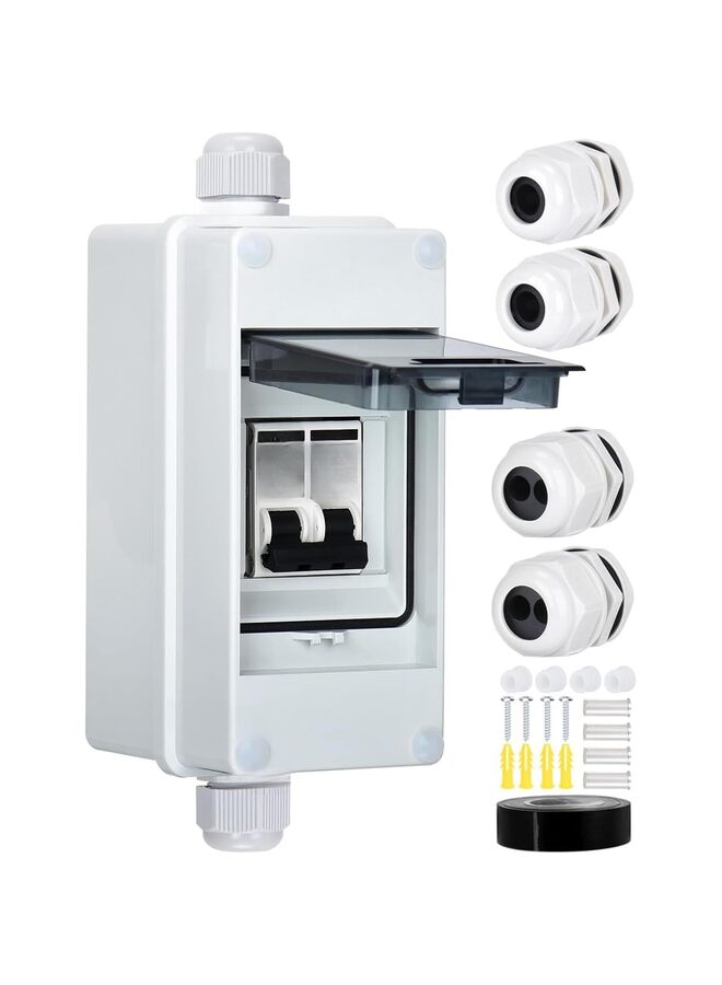 Circuit Breaker Panels, 60 Amp PV Solar Disconnect Switch, DC 400V DIN Rail Circuit Breaker with IP65 Waterproof Box for photovoltaic solar pan el grid-connected system RV solar - Image 1