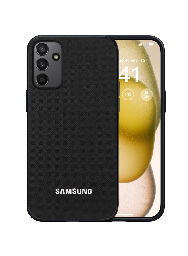 متوافق مع حافظة سامسونج جالاكسي A55 بطبقة مزدوجة وغطاء حماية للهاتف الخلوي عالي التحمل مقاوم للصدمات ومتين مع نسيج مانع للانزلاق - أسود