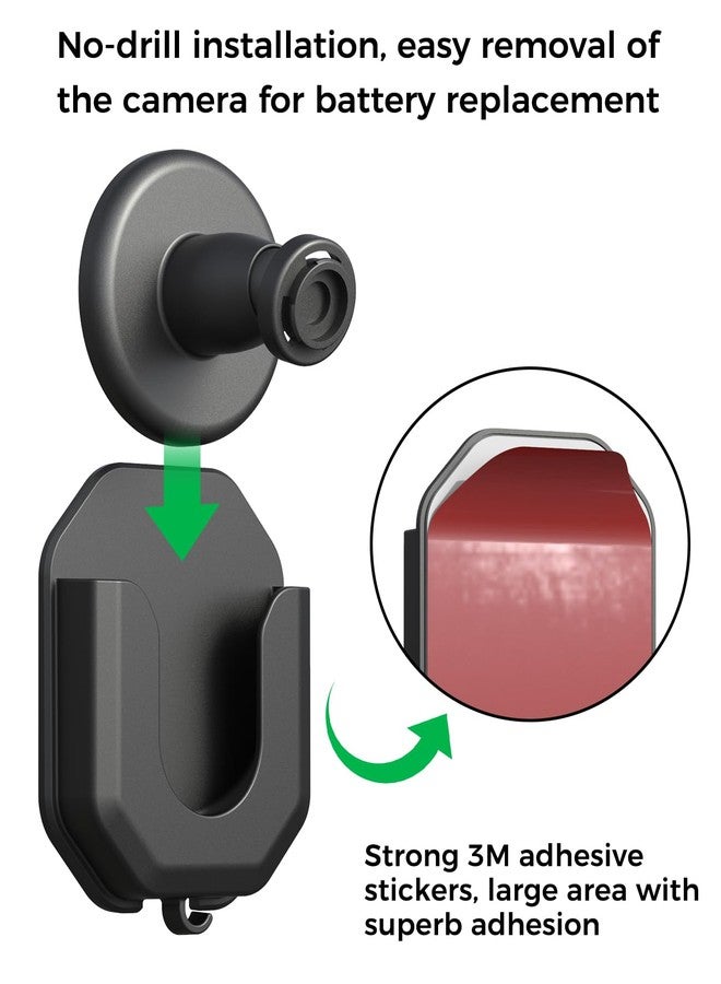 مجموعة من 3 حوامل تثبيت جدارية لكاميرات Blink Mini / Mini 2 / Blink Outdoor 4 / Blink Indoor، بدون حفر أو براغي، لاصقة HBV - Image 3