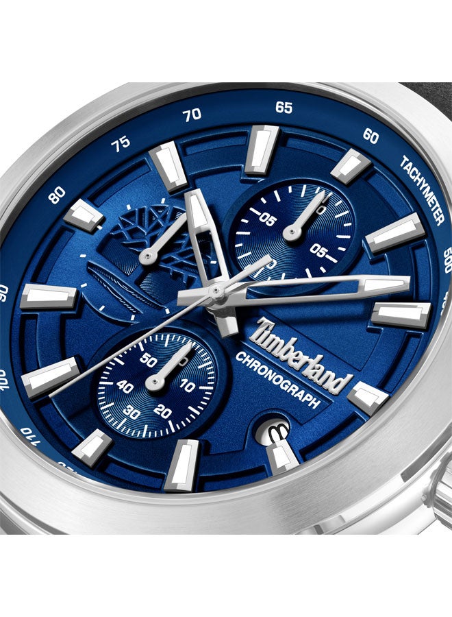 Timberland Men Ashmont Blue Dial Leather Strap Chronograph Watch for Men, 44mm - Image 4