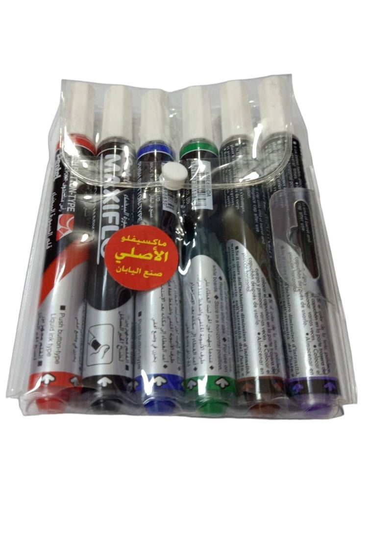 Pentel 6-Piece Maxiflo Whiteboard Marker Set Multicolour - Image 3