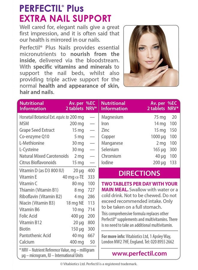 Perfectil Vitabiotics - Perfectil - Plus Nails Extra Support - 60 Tablets - Image 3